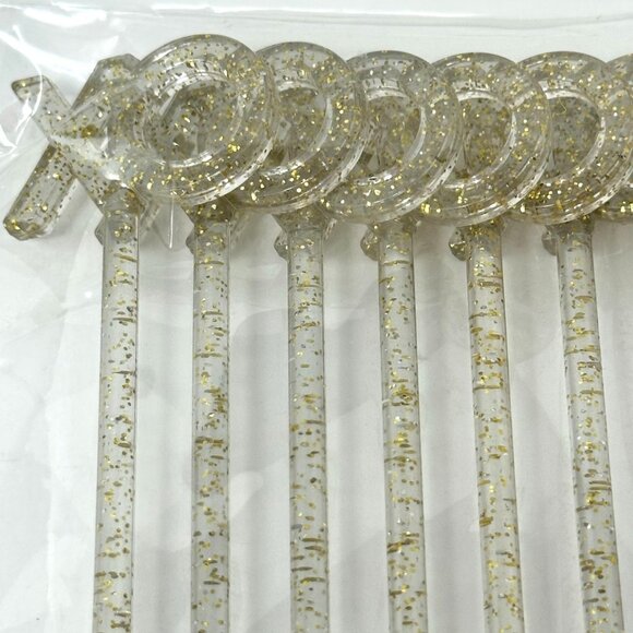 Set of 2 XO Glitter Drink Stirrers Valentine Cocktail Swizzle Sticks Barware - Picture 3 of 14